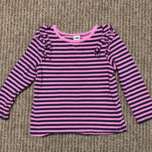 Old Navy Other - 3 for $12 ✨ Old Navy Pink and Navy Striped Toddler Long Sleeve Shirt 2T
